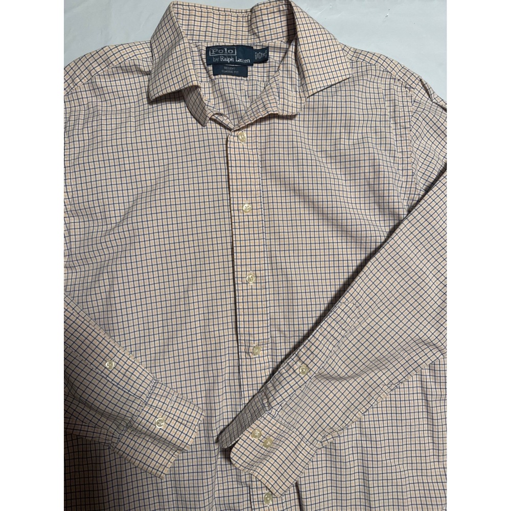 Polo Ralph Lauren Regent Classic Fit Gingham Check Dress Shirt Men Large